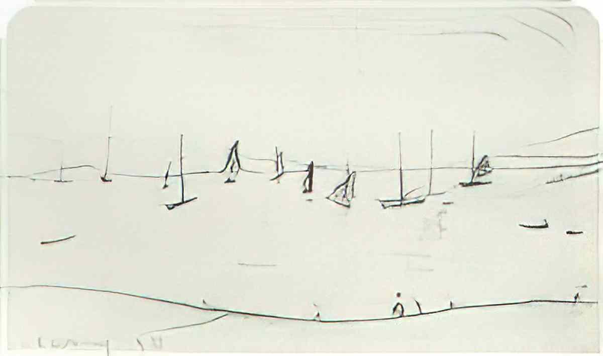 L S Lowry the tall tower Art A4 Photo Print