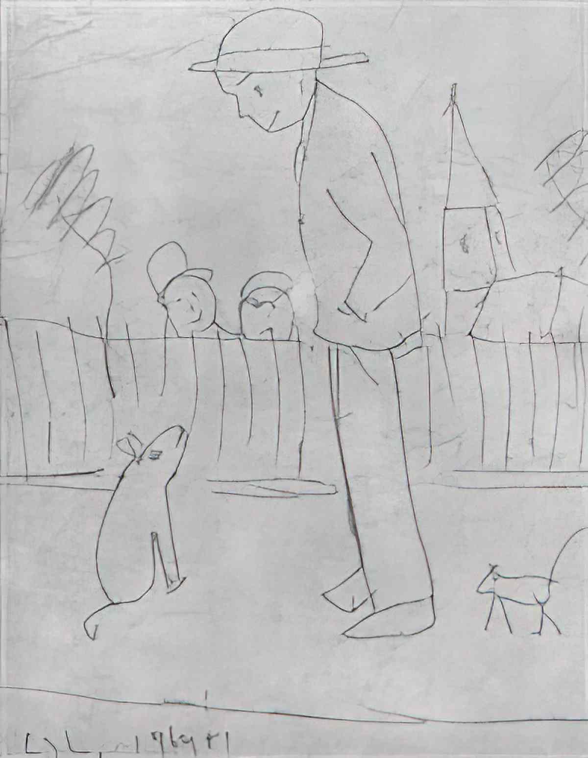 L S Lowry the tramp1 Art A4 Photo Print