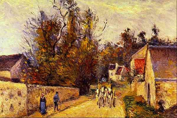 La Diligence, Route dEnnery by Pissarro Impressionism A4 Photo Print