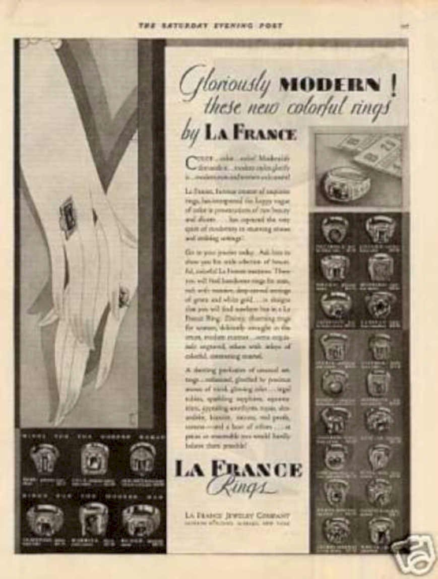 La France Rings Vintage Retro Advert Ads A4 Photo Print