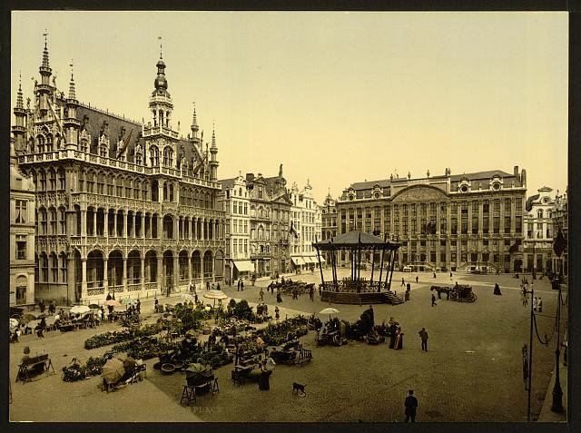 La Grande Place Brussels Vintage A4 Photo Print
