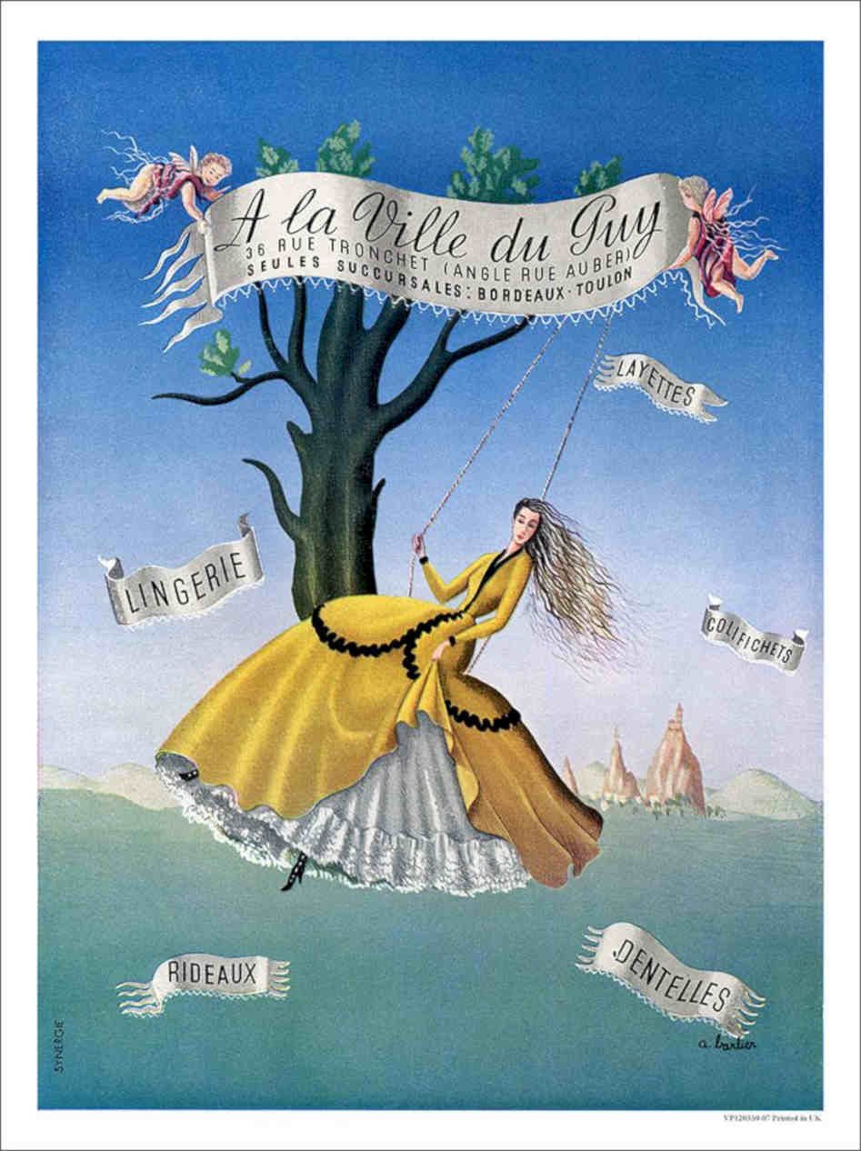 La Vie Du Guy Lingerie France 1930s Vintage Retro Advert Poster A4 Photo Print