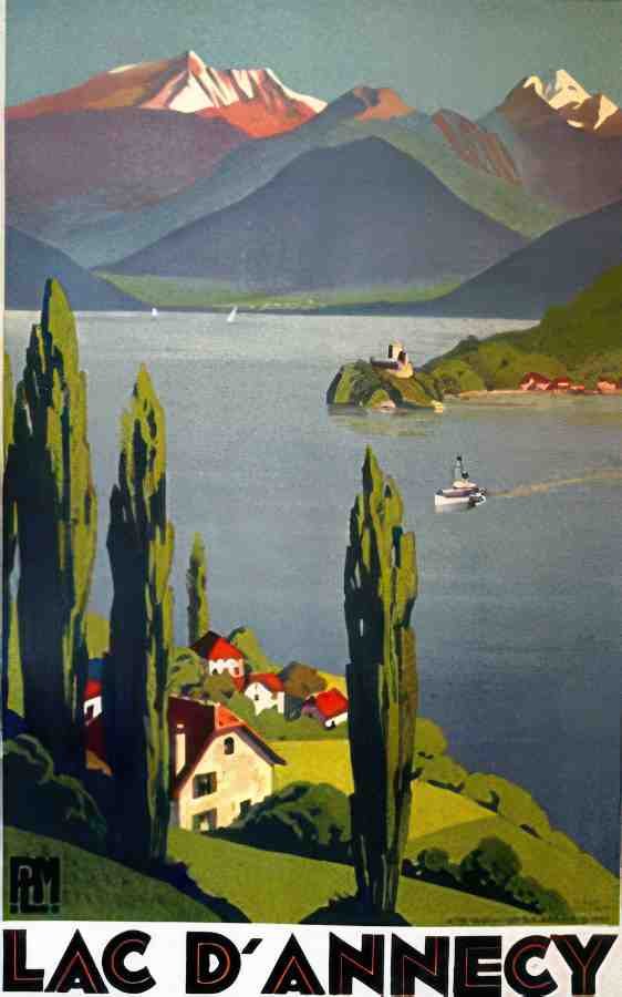 Lac D Annecy by Broders Vintage Advert A4 Photo Print