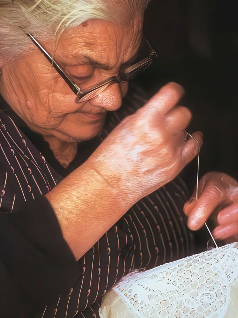 Lace Embroidery Senior A4 Photo Print