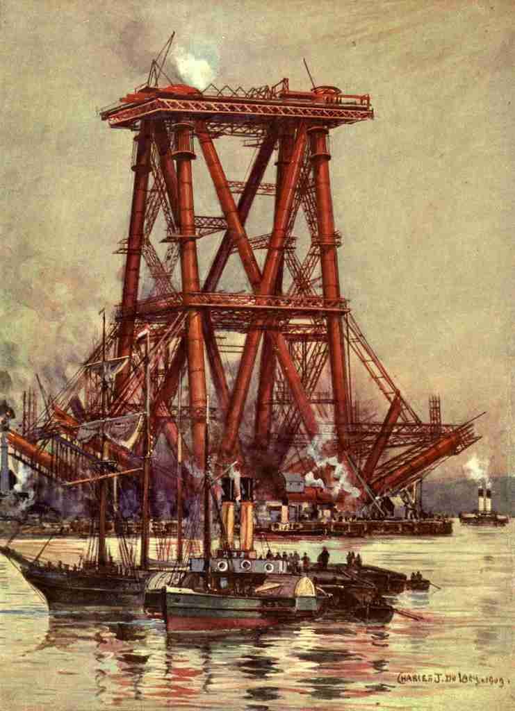 Lacy Charles J de 1860 1936 Engineering Wonders of the World 1909 Building the Forth Bridge A4 Photo Print