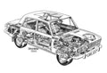 Lada 1500 Saloon 1976 2048x1393 cutaway A4 Photo Print