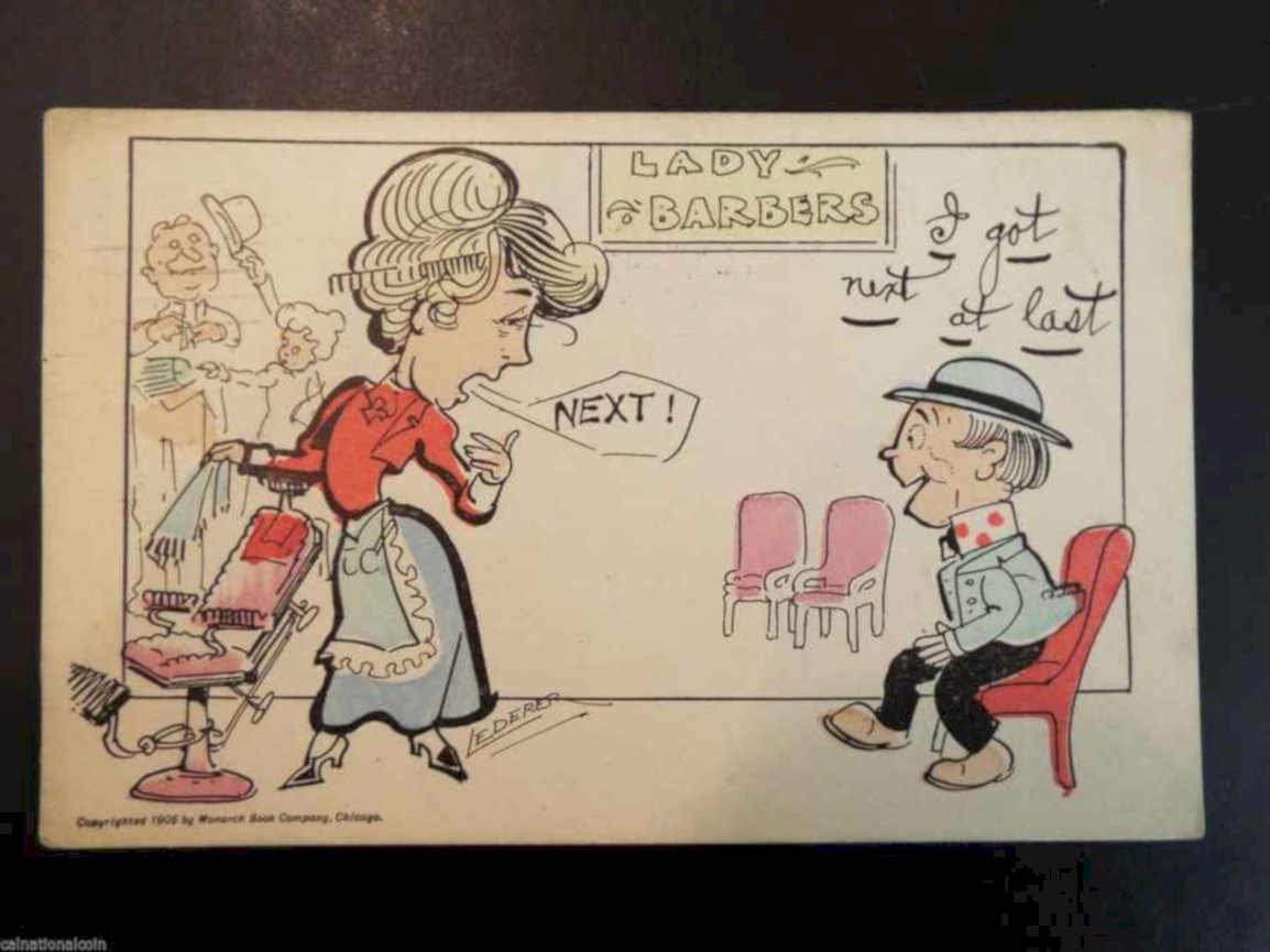 Lady Barbers 1905 Vintage Retro Advert Ads A4 Photo Print