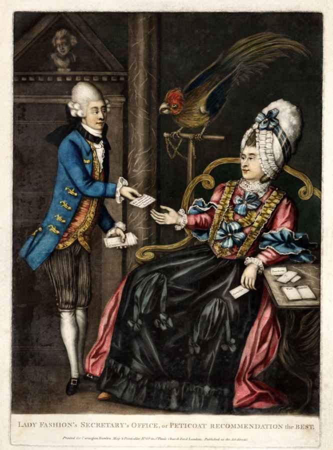 Lady Fashion 18thc High Res barber advert A4 Photo Print