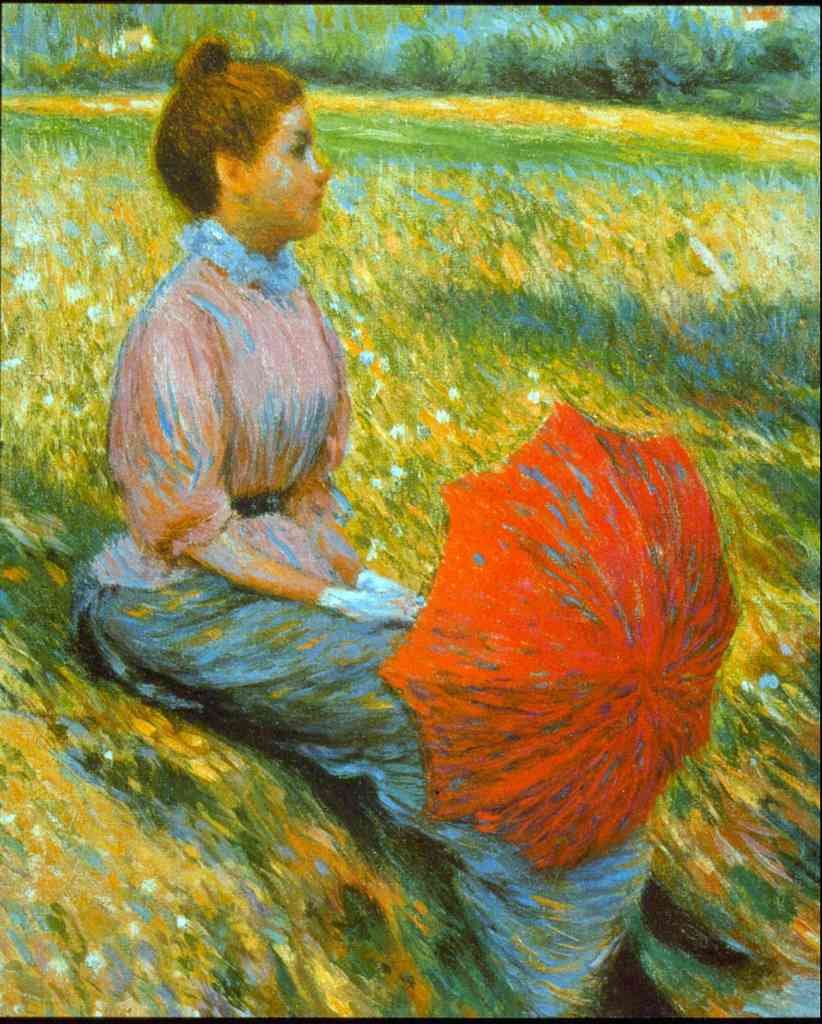 Lady In A Meadow Zancomeneghi Impressionism A4 Photo Print