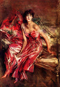 Lady In Red Giovanni Boldini Impressionism European A4 Photo Print