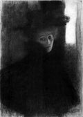 Lady With A Hat And Cape Klimt A4 Photo Print