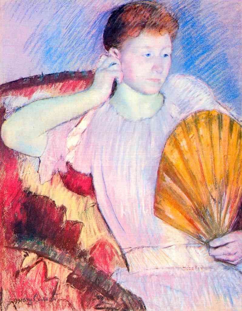Lady With Fan Cassatt A4 Photo Print