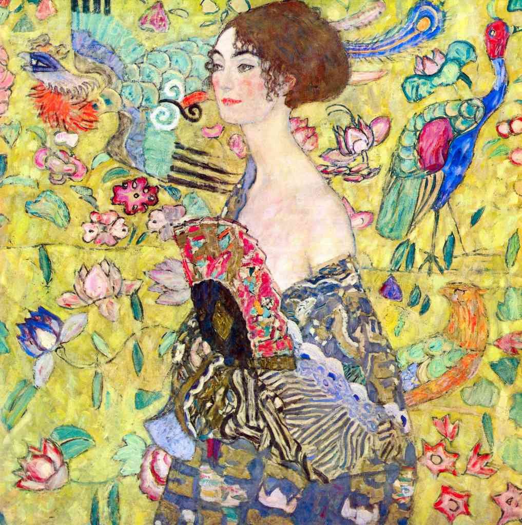 Lady With Fan Klimt A4 Photo Print