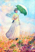 Lady With Sunshade Study Monet A4 Photo Print
