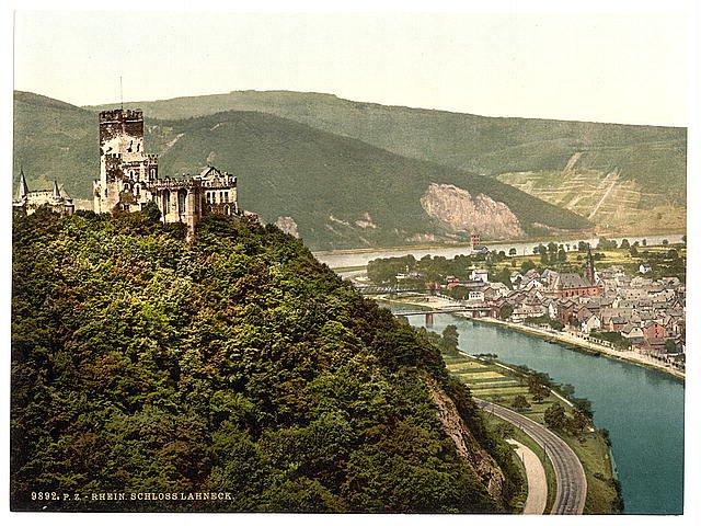 Lahneck Castle the Rhine Vintage A4 Photo Print