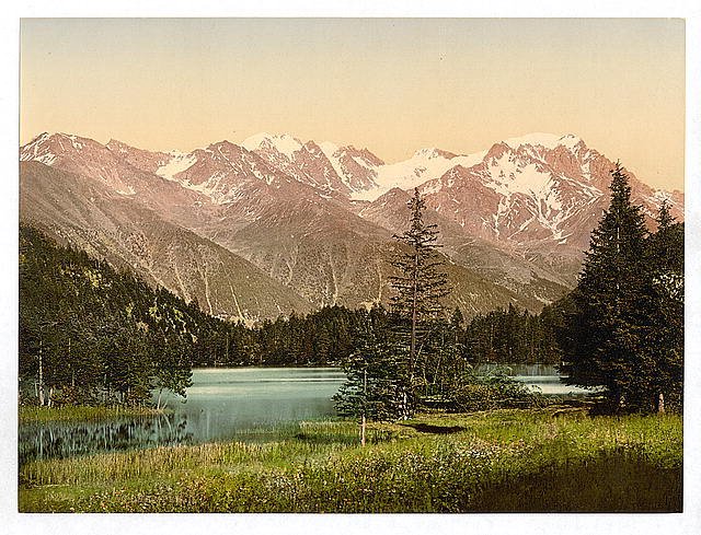 Lake Champex II Valais Alps of Vintage A4 Photo Print