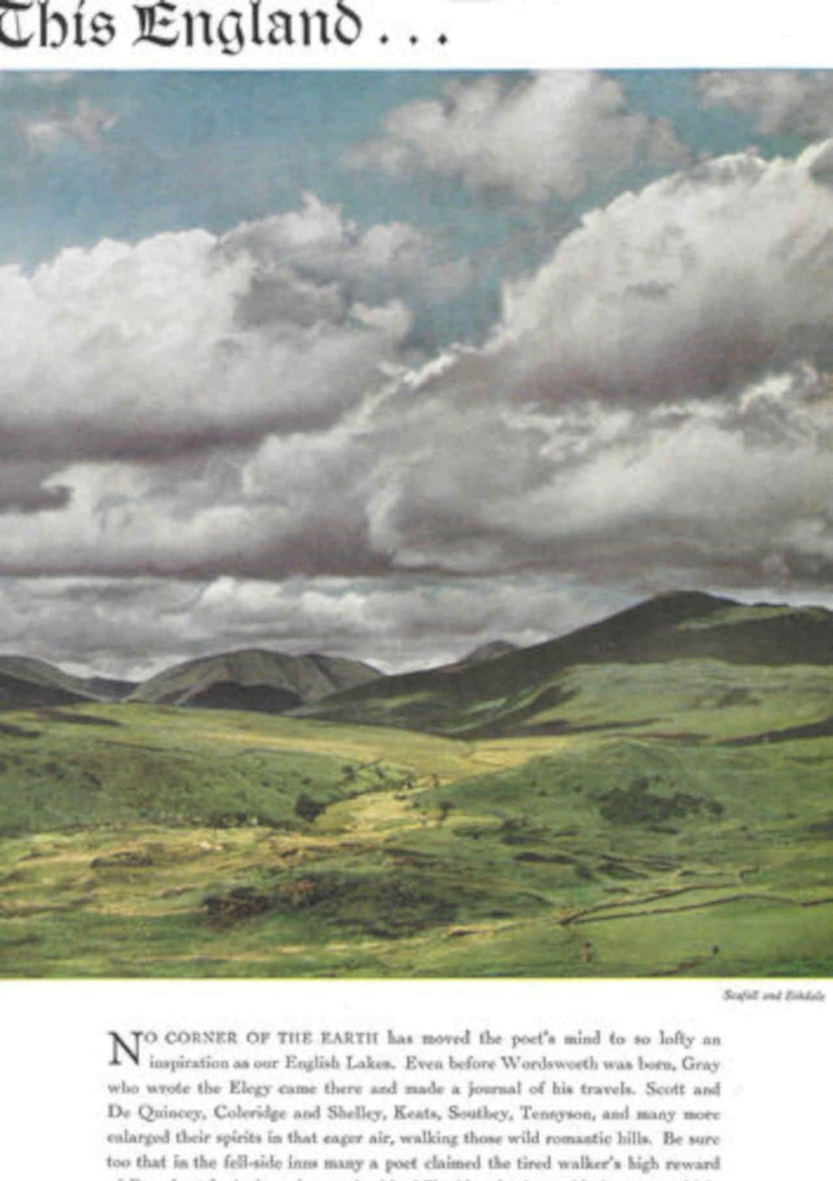 Lake District Valley Vintage Retro Advert Poster A4 Photo Print