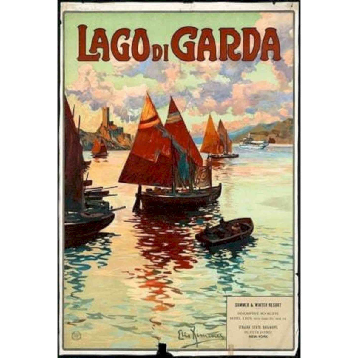 Lake Garda Italian Tourism Vintage Retro Advert Poster A4 Photo Print