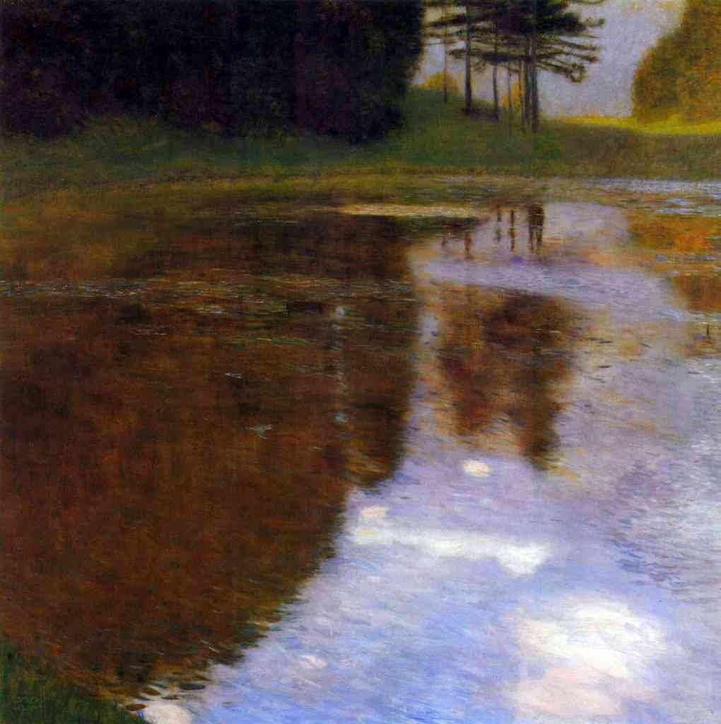 Lake In Front Of The Castle Klimt A4 Photo Print