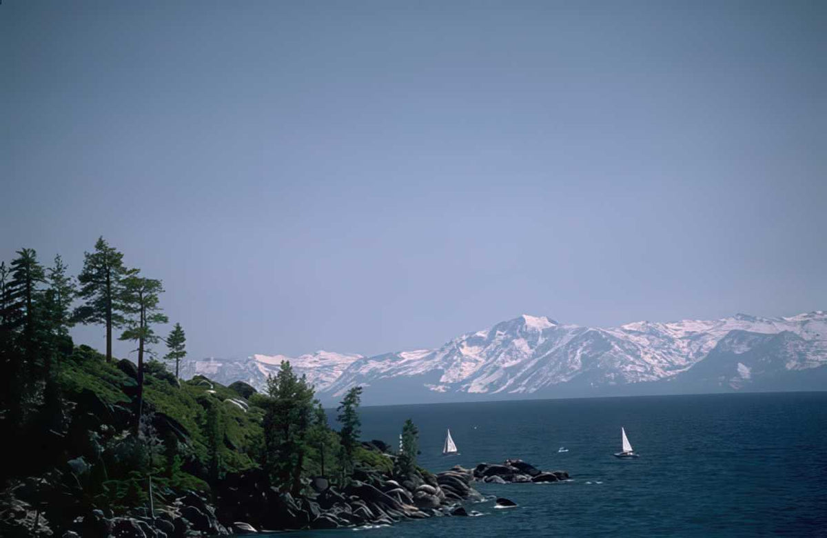 Lake Tahoe Sailboats A4 Photo Print