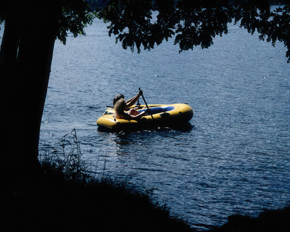 Lake Tubing Sunset A4 Photo Print