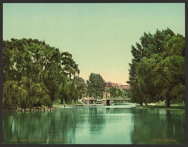Lake in the Public Garden Boston Vintage A4 Photo Print