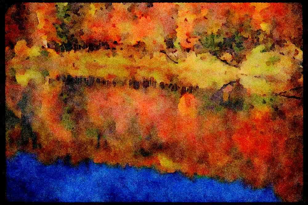 Lakes and rivers 026003 Mirror Lake In Fall A4 Limited Edition Watercolour Print
