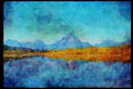 Lakes and rivers 026005 Reflection Of Mountain In Lake A4 Limited Edition Watercolour Print