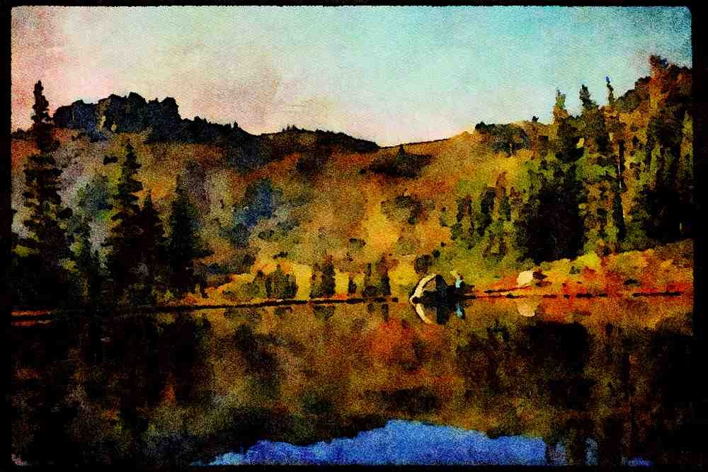Lakes and rivers 026007 Crystal Lake By Hill A4 Limited Edition Watercolour Print