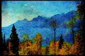 Lakes and rivers 026013 Blue Lake In Wyoming A4 Limited Edition Watercolour Print