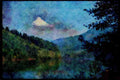 Lakes and rivers 026017 Blue Lake Under White Cap A4 Limited Edition Watercolour Print