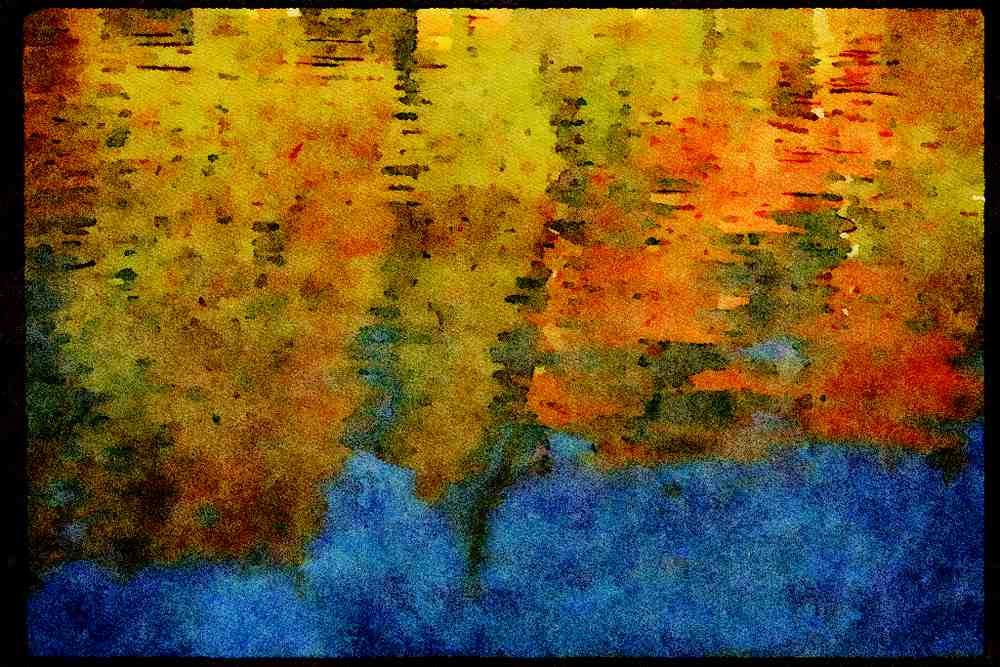 Lakes and rivers 026023 Fall Reflections In Lake A4 Limited Edition Watercolour Print