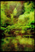 Lakes and rivers 026025 Lake Garden By Bridge A4 Limited Edition Watercolour Print