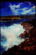 Lakes and rivers 026034 Waves Breaking On Rocks A4 Limited Edition Watercolour Print