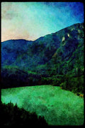 Lakes and rivers 026041 View Over Green Mountain Lake A4 Limited Edition Watercolour Print