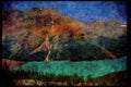Lakes and rivers 026042 Azure Lake Under Massive Range A4 Limited Edition Watercolour Print