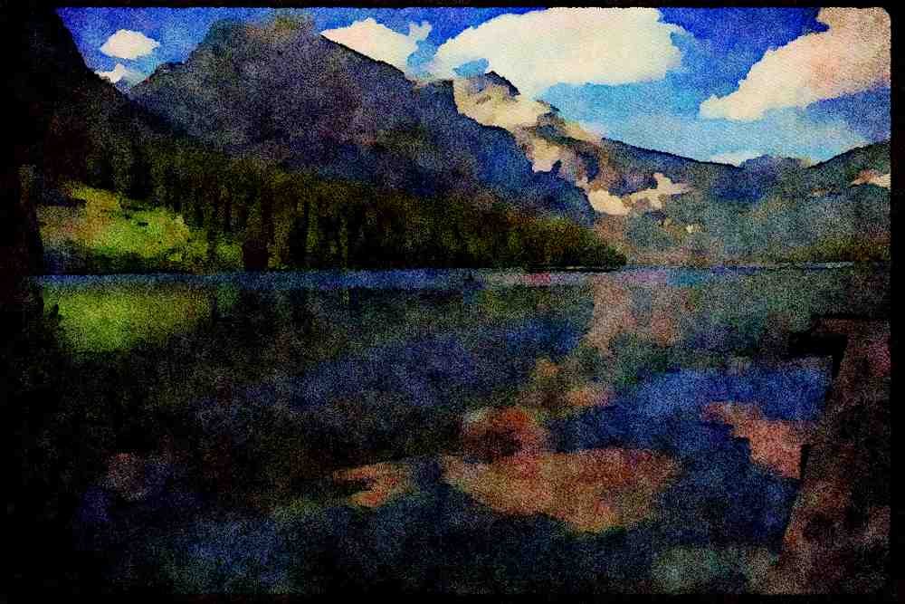Lakes and rivers 026051 Canoers Coming To Shore A4 Limited Edition Watercolour Print