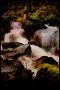 Lakes and rivers 026058 Stream Rushing Over Sharp Rocks A4 Limited Edition Watercolour Print