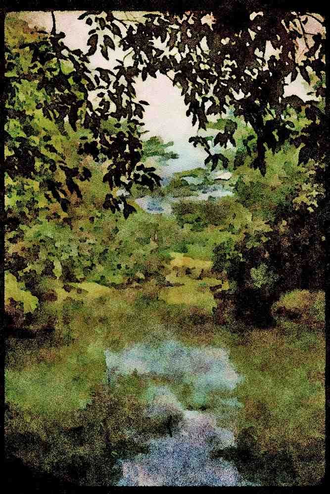 Lakes and rivers 026060 Lazy Shady River A4 Limited Edition Watercolour Print