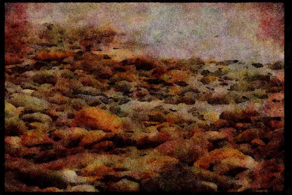 Lakes and rivers 026061 Rounded Rocks At Water's Edge A4 Limited Edition Watercolour Print