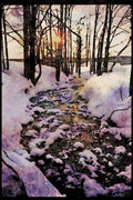 Lakes and rivers 026067 Snow On Creek A4 Limited Edition Watercolour Print