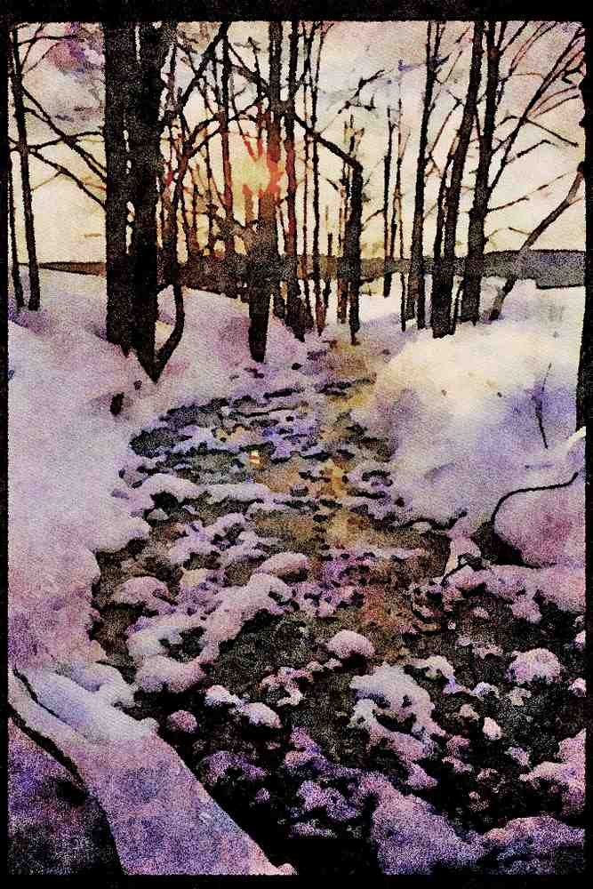 Lakes and rivers 026067 Snow On Creek A4 Limited Edition Watercolour Print
