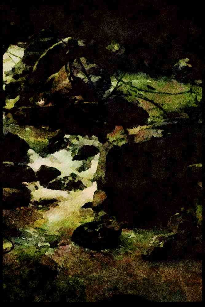 Lakes and rivers 026075 River Between Rocks A4 Limited Edition Watercolour Print