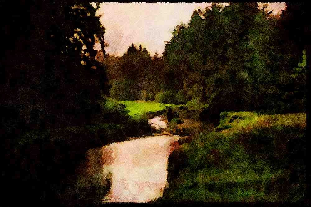 Lakes and rivers 026078 River With Grassy Banks A4 Limited Edition Watercolour Print