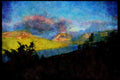 Lakes and rivers 026082 Large River And Mountains A4 Limited Edition Watercolour Print