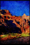Lakes and rivers 026090 River And Eroded Mountains A4 Limited Edition Watercolour Print