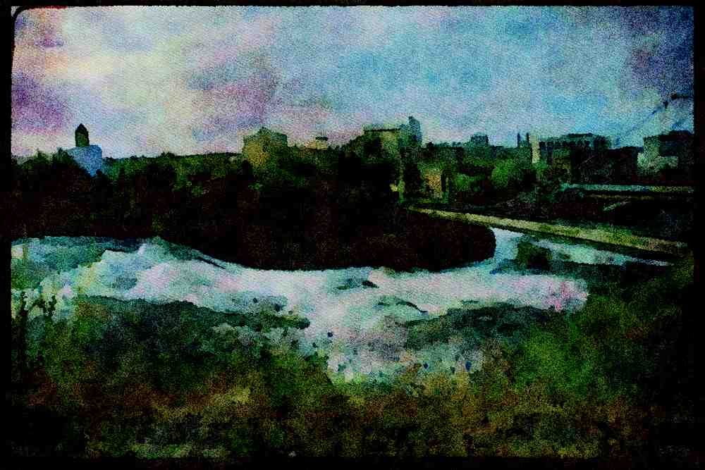 Lakes and rivers 026091 Spokane River Falls A4 Limited Edition Watercolour Print