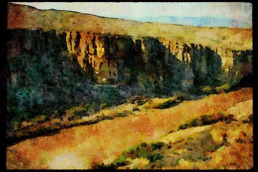 Lakes and rivers 026093 Muddy River In Canyon A4 Limited Edition Watercolour Print
