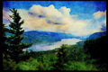 Lakes and rivers 026099 Columbia River And Clouds A4 Limited Edition Watercolour Print