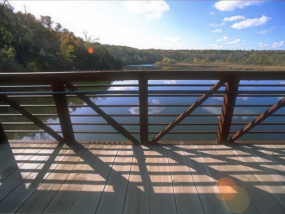 Lakeside Bridge Autumn A4 Photo Print